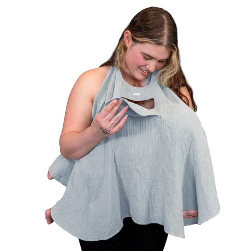 Lookee Looky Muslin Nursing Cover for Baby Breastfeeding –Peekaboo Window -100% Breathable Cotton Privacy Nursing Shawl