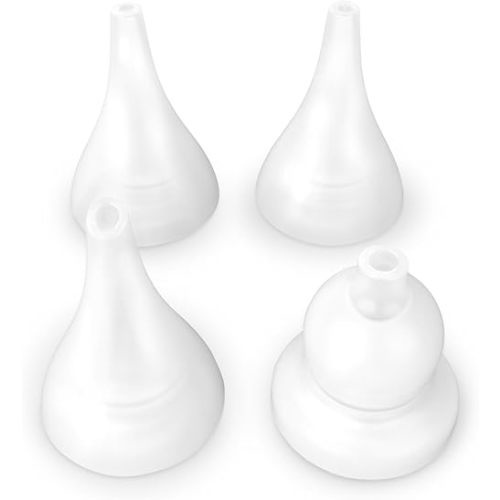 Baby Nasal Aspirator Replacement Tips, 4Pcs Food-Grade Silicone Tips for Newborns, Toddlers, Compatible with GROWNSY / Watolt / LittleTora / HEYVALUE / Cocobela / HailiCare/ KIDIRA / TEQIN/ X-Bosak