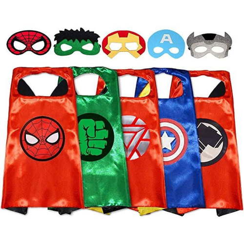 Superhero Capes and Masks - Set of 5 Best Kid's Superhero Costume Series 2