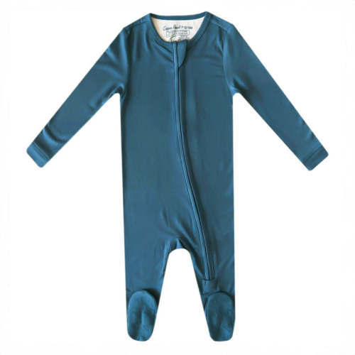 Copper Pearl Zip-up Footie - Steel | The Baby Cubby