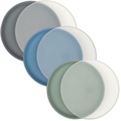 Weesprout Baby & Toddler Non-suction Plates With Lids - 3 Pack (bright Purple, Pink, Blue)