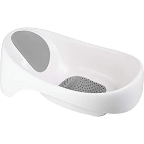 Boon Soak 3 Stage Baby Bathtub - Baby Bath Tub with Three Support Positions for Newborn to Toddlers - Color Changing Drain Plug for Ideal Bath Temperature - Gray - Ages 0 to 18 Months and Up