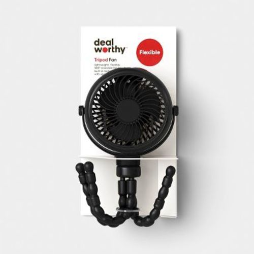Tripod Flexible Portable Fan Black - Dealworthy™
