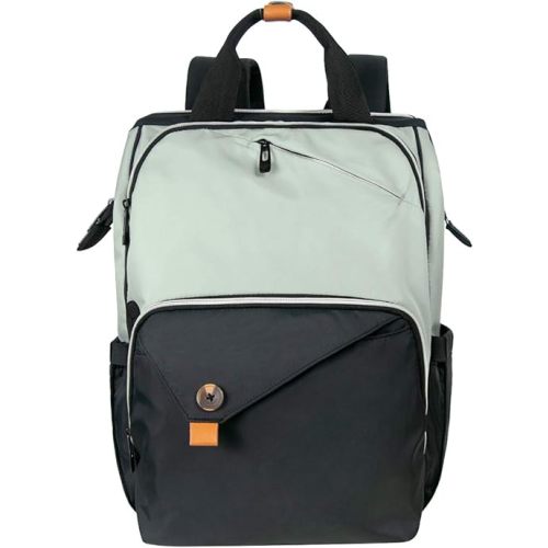 Hap Tim Diaper Bag Backpack,Large Capacity Travel Back Pack Maternity Baby Nappy Changing Bags, Double Compartments with Stroller Straps,Waterproof, Mint Green Black(US7340-GB)