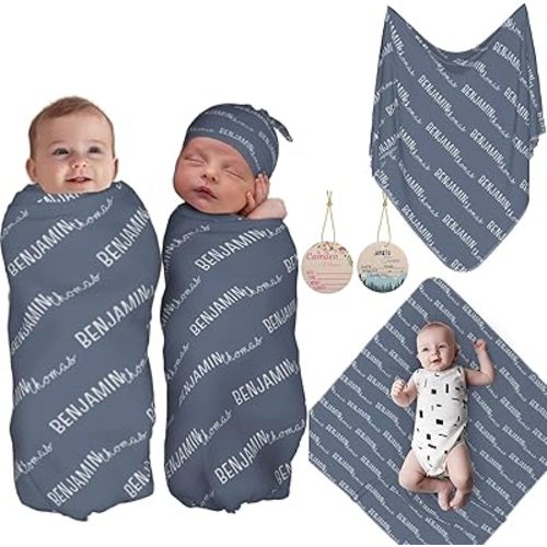 Personalized Baby Swaddle with Name, Custom Infant Blanket for Newborn,Custom Newborn Baby Gift