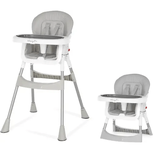 Portable 2-in-1 Tabletalk High Chair, Convertible Compact High Chair, Light Weight Portable Highchair, Grey