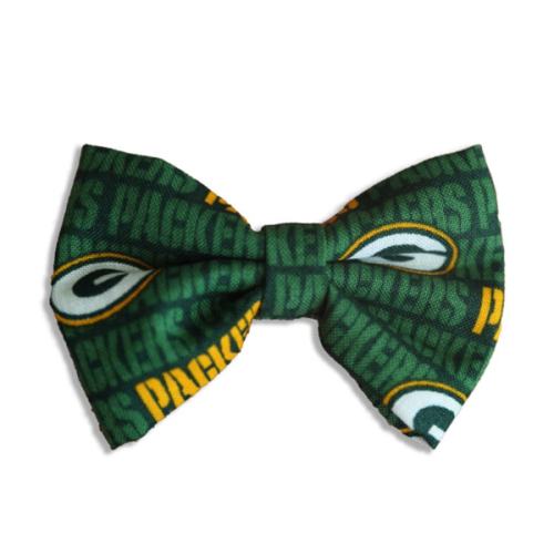 Newborn To Toddler Girls Green Bay Hair Bow Football Nylon Headband Or Alligator Clip | Made In USA | Fast Shipping (Nylon)