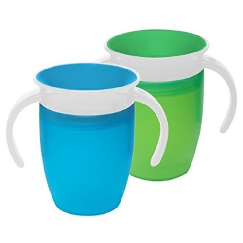 Munchkin Miracle 360 Trainer Cup, Green/Blue, 7 Ounce, 2 Count
