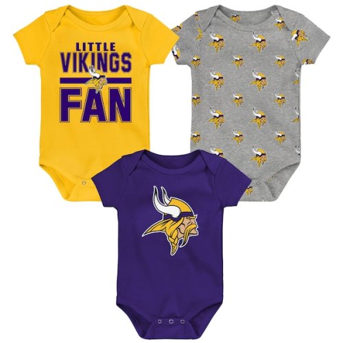 Newborn Minnesota Vikings Outerstuff Little Tike 3-Piece Bodysuit Set