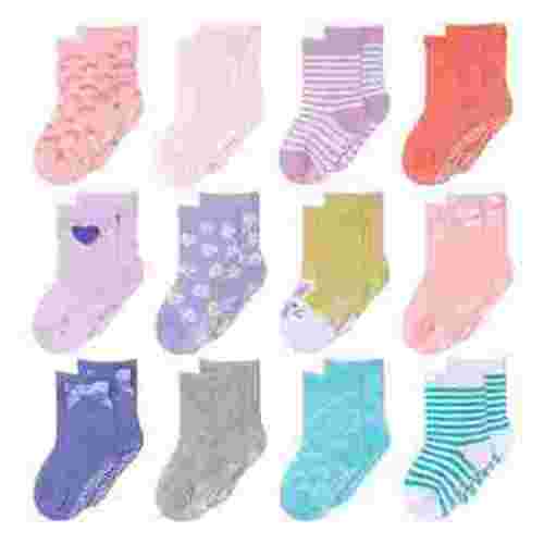 The Peanutshell Organic Baby Socks, Cotton Crew Socks for Girls 3 Months, Pastel, 12 Pairs