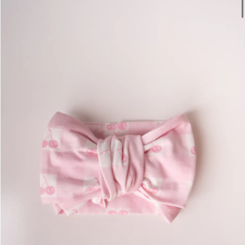 Oversized Topknot | Pink Gingham Cherry