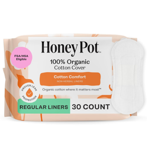 The Honey Pot Company - Non-Herbal Everyday Panty Liners for Women - Organic Cotton Cover & Ultra-Absorbent Pulp Core - Sanitary Pads - Feminine Care - FSA & HSA Eligible - 30 ct