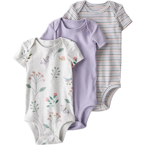 little planet by carter's Unisex Baby 3-pack Short Sleeve Bodysuits Made With Organic Cotton