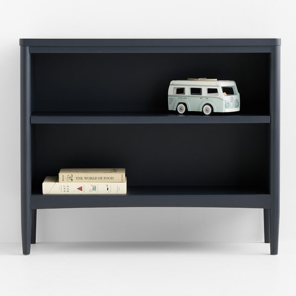 Hampshire 36" Navy Blue Wood Small 2-Shelf Kids Bookcase