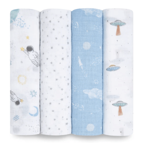Space Print Cotton Muslin Swaddle 4pk | aden + anais