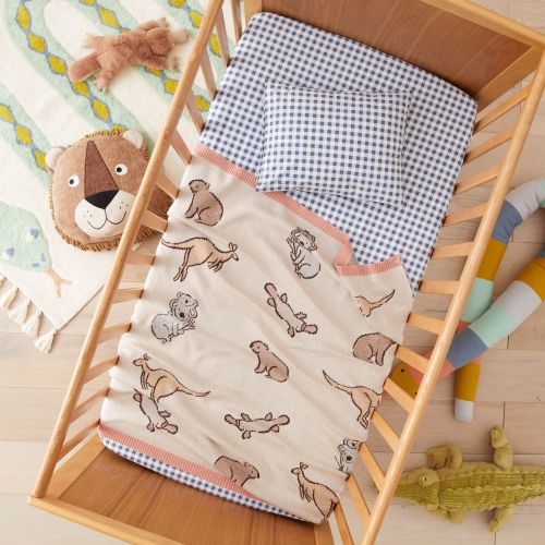 Novelty Cotton Animals of Oz Baby Blanket