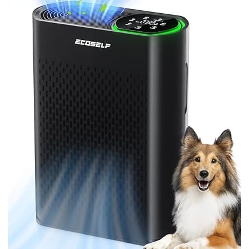 Powerful Air Purifiers for Home Large Room Up to 2400 Ft² with Air Quality Monitor 20dB Sleep Mode, Air Purifier for Bedroom Office Living Room HAP602 Black