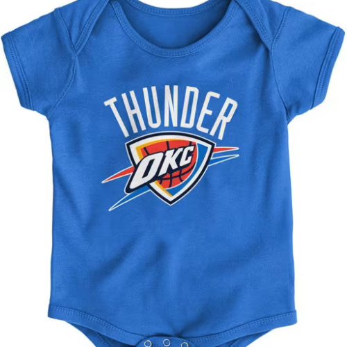 OKC Oklahoma City Thunder BLUE Baby Primary Logo One Piece - 133406496