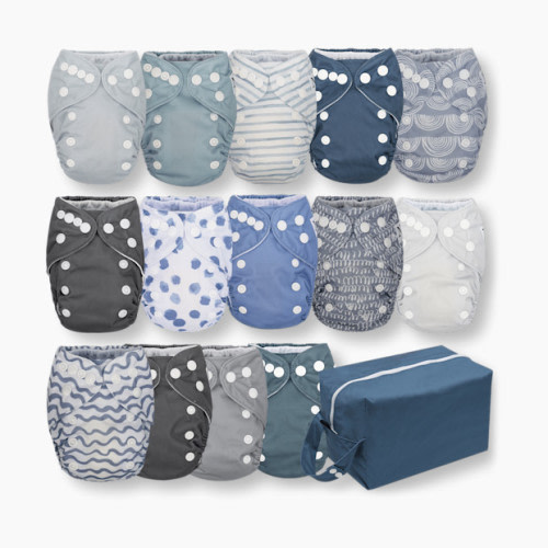Nora's Nursery Newborn Cloth Diapers (14 pack) - Making Waves
