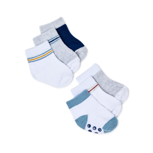 Carter's Child of Mine Baby Boys' Retro Crew Socks, 6-Pack, Sizes 0-12 Months
