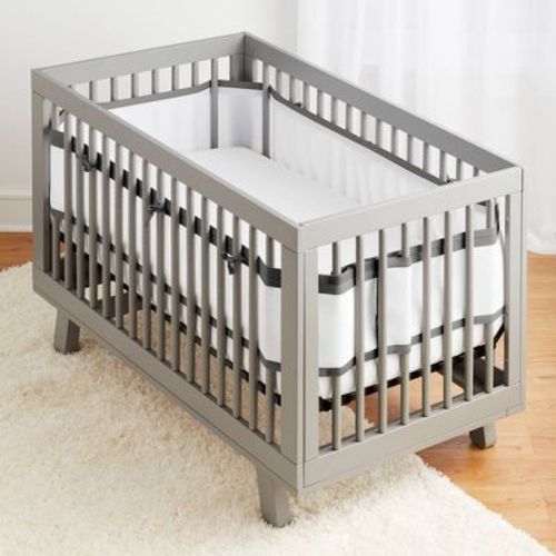 Breathablebaby Breathable Mesh Crib Liner - Deluxe Linen Collection - Natural Linen