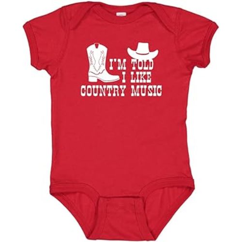 I'm Told I Like Country Music Silhouette Baby Bodysuit