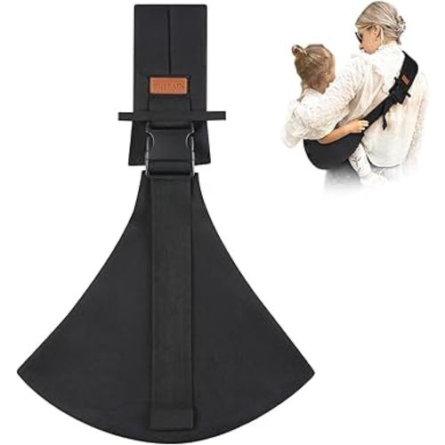 Baby Sling Carrier for Infants and Toddlers 6-36 Months (10-30 lbs), Lightweight & Breathable Cotton Hip Shoulder Carrier-Adjustable, Easy-to-Wear Side & Front Carry Toddler Sling (Black)