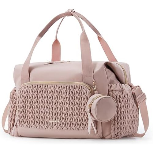 mommore Diaper Bag Tote, Large Capacity Travel Diaper bags, Hospital Bag for Labor Delivery, Baby Bag with Pacifier Case