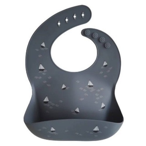 Mushie Silicone Baby Bib - Sailboats
