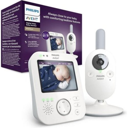 PHILIPS Avent Digital Baby Monitor with Camera and Audio, 3.5" Display Baby Camera Monitor with 2-Way Talk, Night Vision, Temperature, 980ft Range, Video Baby Monitor with No Wi-fi, Lullabies