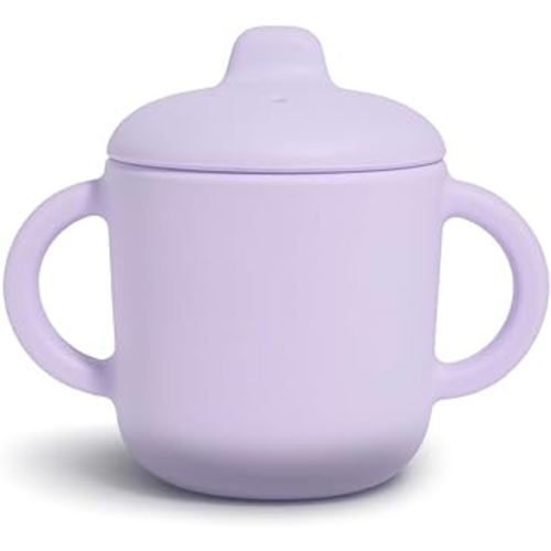 6 Months+ Sippy Cups with Handles,Small Silicone Sippy Cups Leak Proof 5oz,No Spill Sippy cups for Toddlers (Soft Lilac)