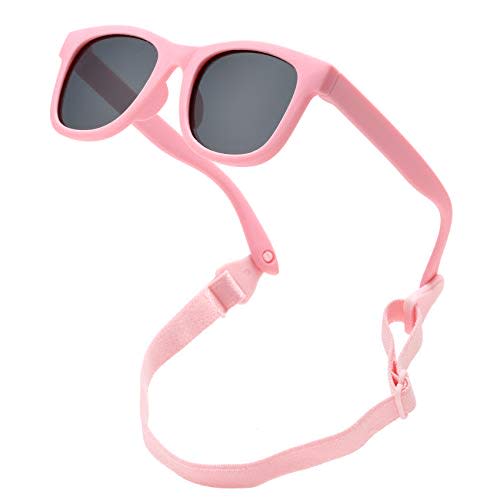COASION Bendable Flexible Polarized Newborn Baby Sunglasses with Strap for Infant Boys Girls Age 0-12 Months CA8042