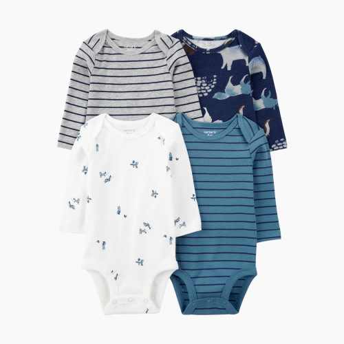 Carter's Long-Sleeve Bodysuits (4 Pack) - Assorted, Newborn