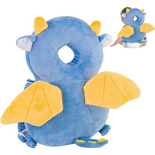 Baby Head Protector Backpack, Toddler Toddler Head Protector, Toddler Head Protector Padded Backpack Elasticated Carrier Wear (Dragon)