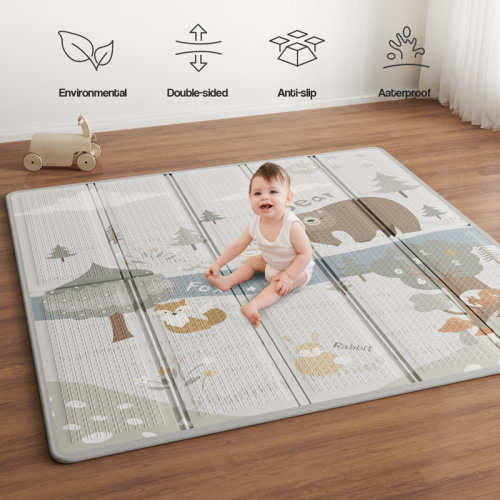 Pkinoicy Baby Play Mat, 59"x59" Foldable & Reversable Play Mat, 0.4" Thick Waterproof Foam Play Mat & Reviews | Wayfair