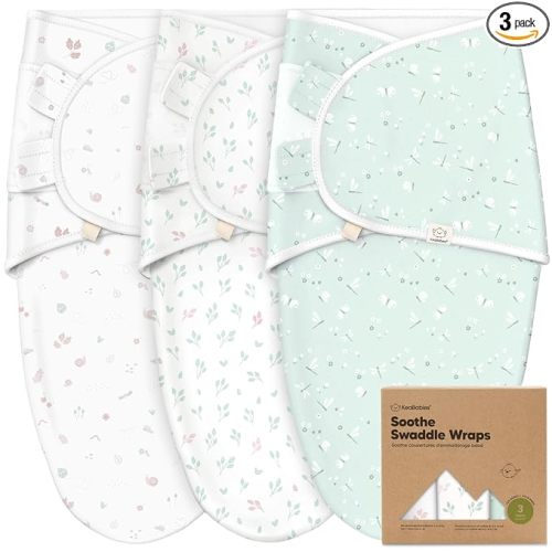 3-Pack Organic Baby Swaddle Sleep Sacks - Swaddles for Newborns, Infant 0-3 Months, Baby Girls, Boys, Soft & Snug Newborn Sleep Sack, Nursery Swaddling Blankets (Garden, OS)