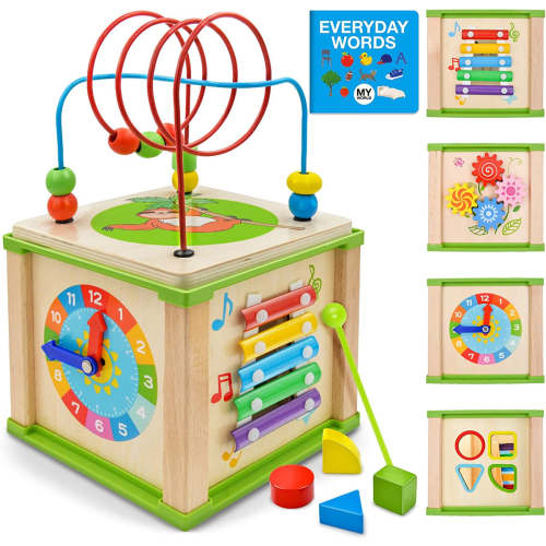 6-in-1 Activity Cube for Toddlers, Learning & Developmental Wooden Toy – Project Montessori