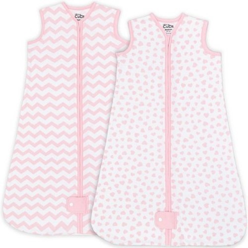 Sleep Bag, Sack for Baby, 2 Pack, Breathable Wearable Blanket by Comfy Cubs, Large - Pink