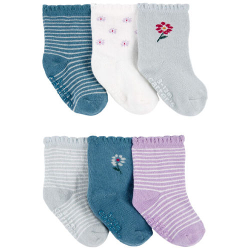 Baby 6-Pack Floral Striped Booties - Carter's | Carter's