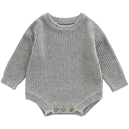 FYBITBO Baby Girl Boy Sweater Knit Oversized Pullover Sweatshirt Romper Onesie Warm Fall Winter Clothes Outfit Newborn