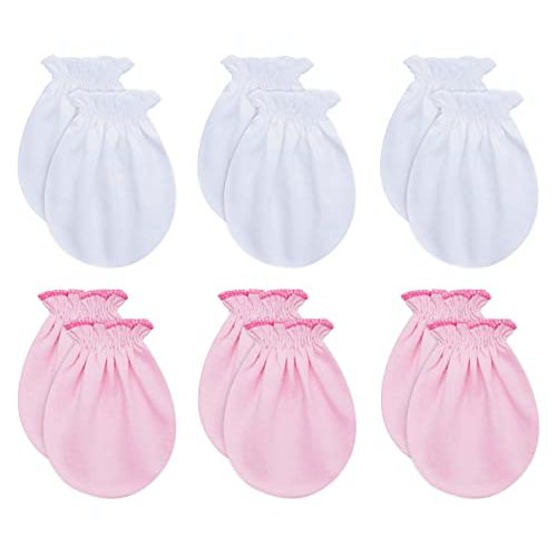 RATIVE No Scratch Mittens and Caps 100% Cotton for Newborn Baby 0-6 Months Boys Girls