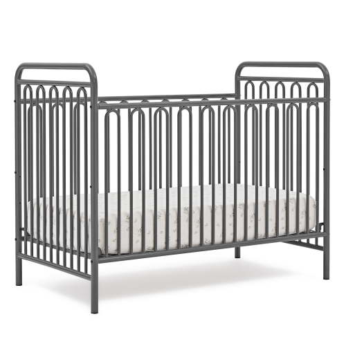 Delta Children Darcy 4-in-1 Metal Convertible Crib, Charcoal Grey