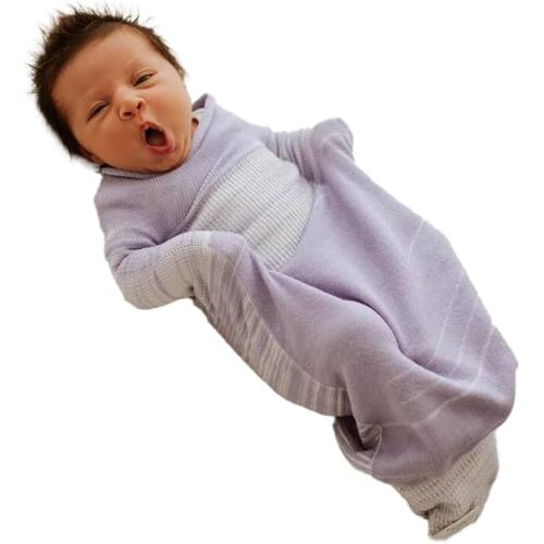 Swaddelini Large Swaddle Sleep Sack, Easy-to-Use Baby Sleep Sack, Helps Babies Sleep Longer, 0-3 Months, 12-18 Pounds, Made in USA, Lavender