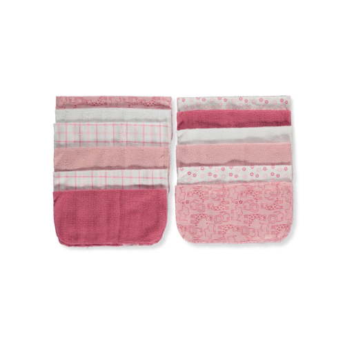 Duck Duck Goose Baby Girls' 12-Pack Washcloths - fuchsia/multi, one size