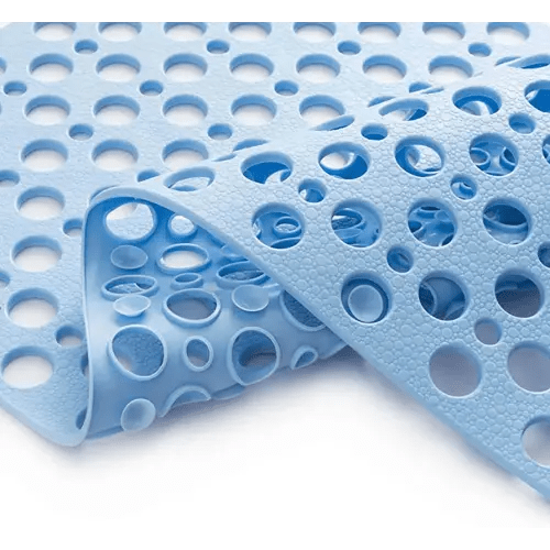 Nonslip Bathtub Mat Extra Soft TPE Bath Mat for Kids, Machine Washable Bathroom Shower Mat, Smooth/Non-Textured Tubs Only, 30L x 17W Inch (Blue)