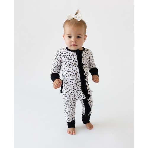 Allie Leopard Bamboo Ruffle Convertible Footie