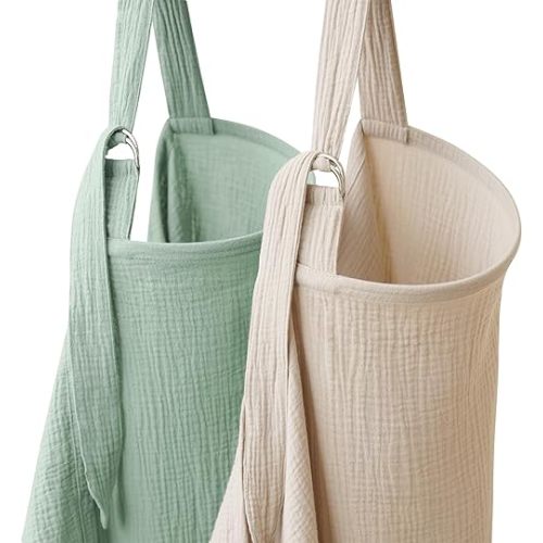 2 Pack Muslin Nursing Cover for Breastfeeding, Soft & Breathable 100% Cotton Breastfeeding Cover up with Adjustable Neck Strap, Multi-use Nursing Apron & Baby Carseat Canopy