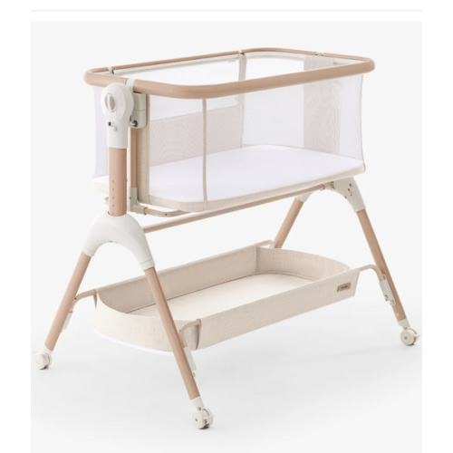 HARPPA Cuddly Signature | 3-in-1 Rocking Baby Bassinet & Bedside Sleeper with Anti-Reflux Mattress for Newborns | Attaches to Bed, Adjustable Height, Tool-Free Setup, Portable Wheels, CPSC Certified, Gentle Rocking Motion | Ideal for Infants, Safe Co-Slee
