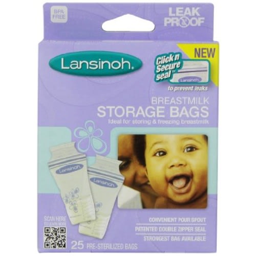 Lansinoh Breastmilk Storage Bags, 25-Count Boxes (Pack of 3)