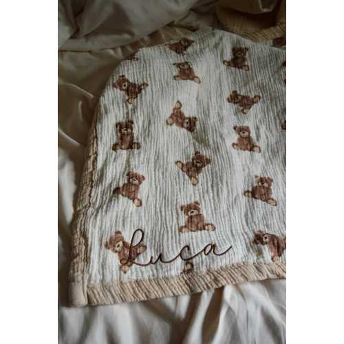 Personalized Baby Blanket, Embroidered Baby Blanket, Teddy Bear Baby Blanket, Name Blanket, Embroidered Blanket